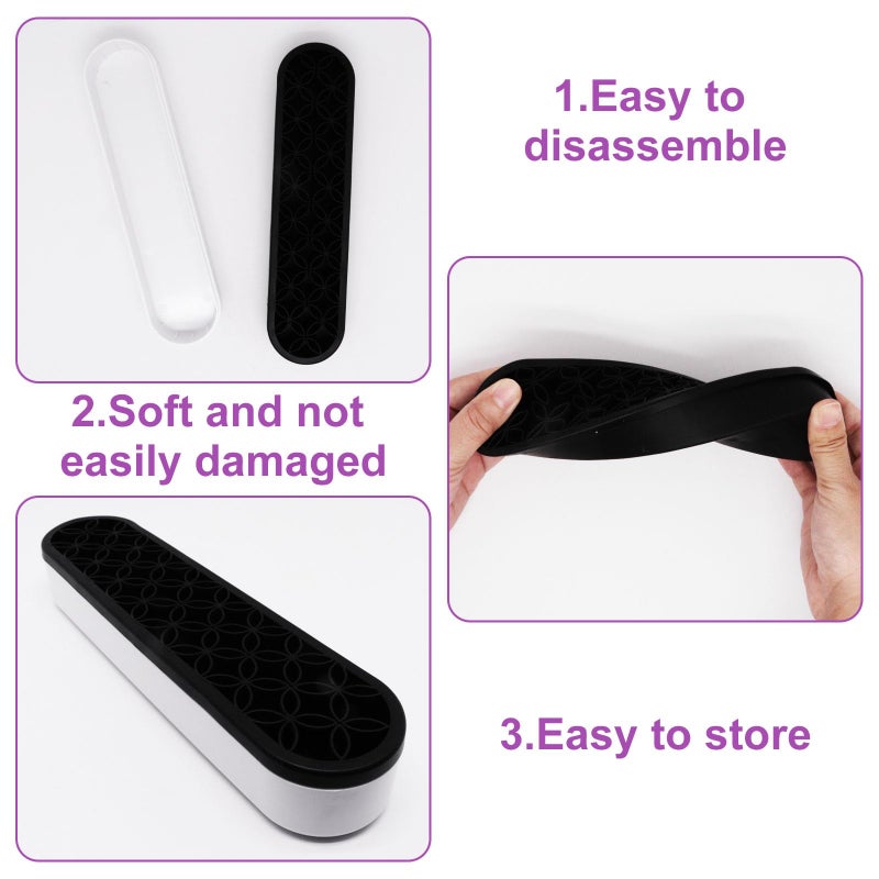 Gdfymi 1Pcs Black Silicone Makeup Brush Holder Make Up Brush Holder Stand Makeup Brushes Storage For Painting Pen Brushes Nail Clippers Drill Pens Ruler Sewing Craft Tools - Image 3
